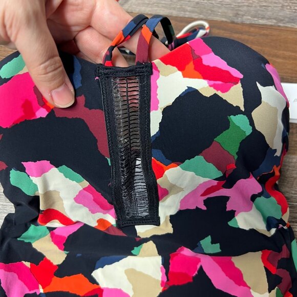 Zingara One Piece Swimsuit Size 4 Halter Multicolor Abstract NWT - Picture 2 of 10